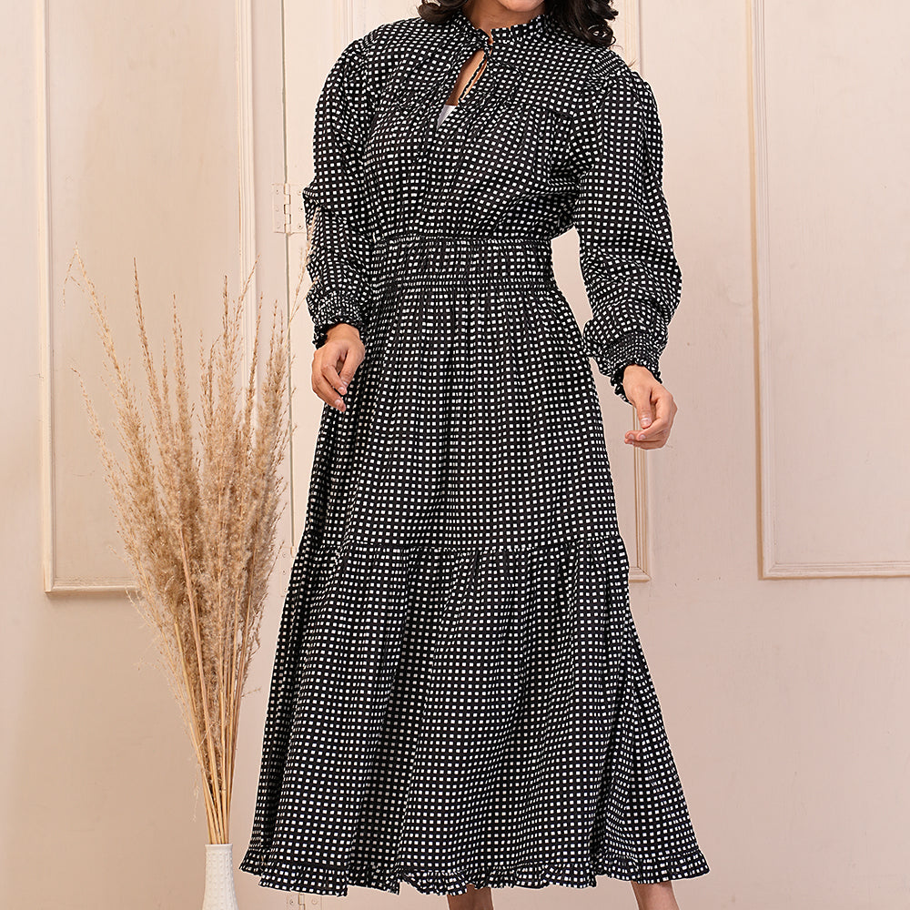 Willow Dress in Black and White Gingham