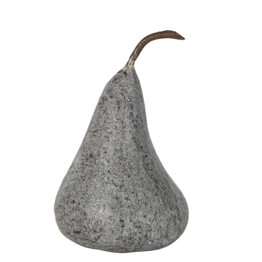 Photo of black marble pear with metal stalk